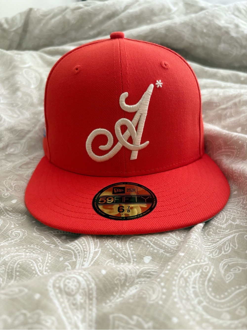 Adidem* New Era Red Fitted Cap with White Script A